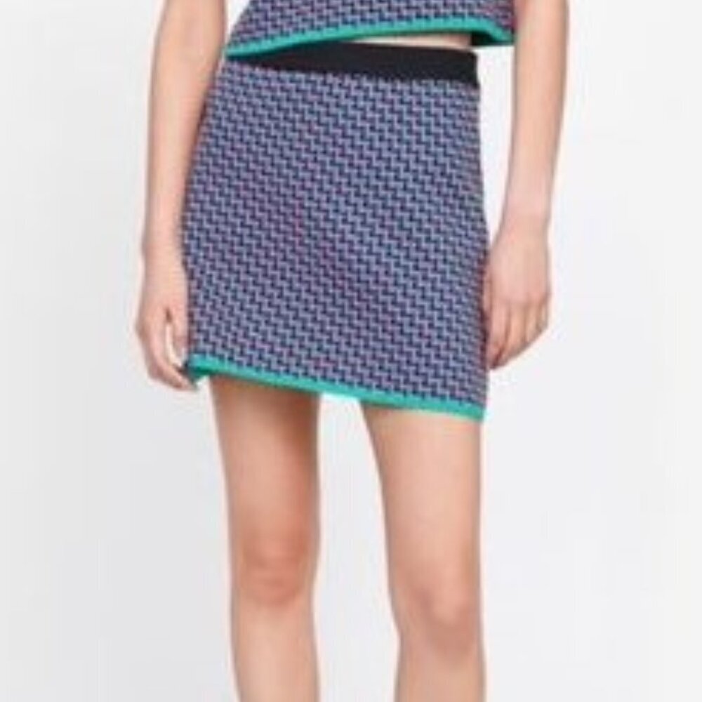 💚🖤💖 Zara Geometric Print Skirt - Green, Black - Picture 10 of 12